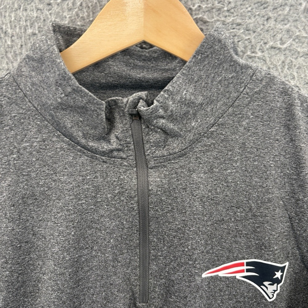 New England Patriots 1/4 Zip Pullover Mens Medium Gray NFL Team Apparel Football